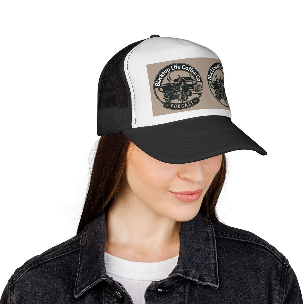 Blacktop Life Coffee Co. Trucker Hat — Vintage Trucker Podcast Logo Cap