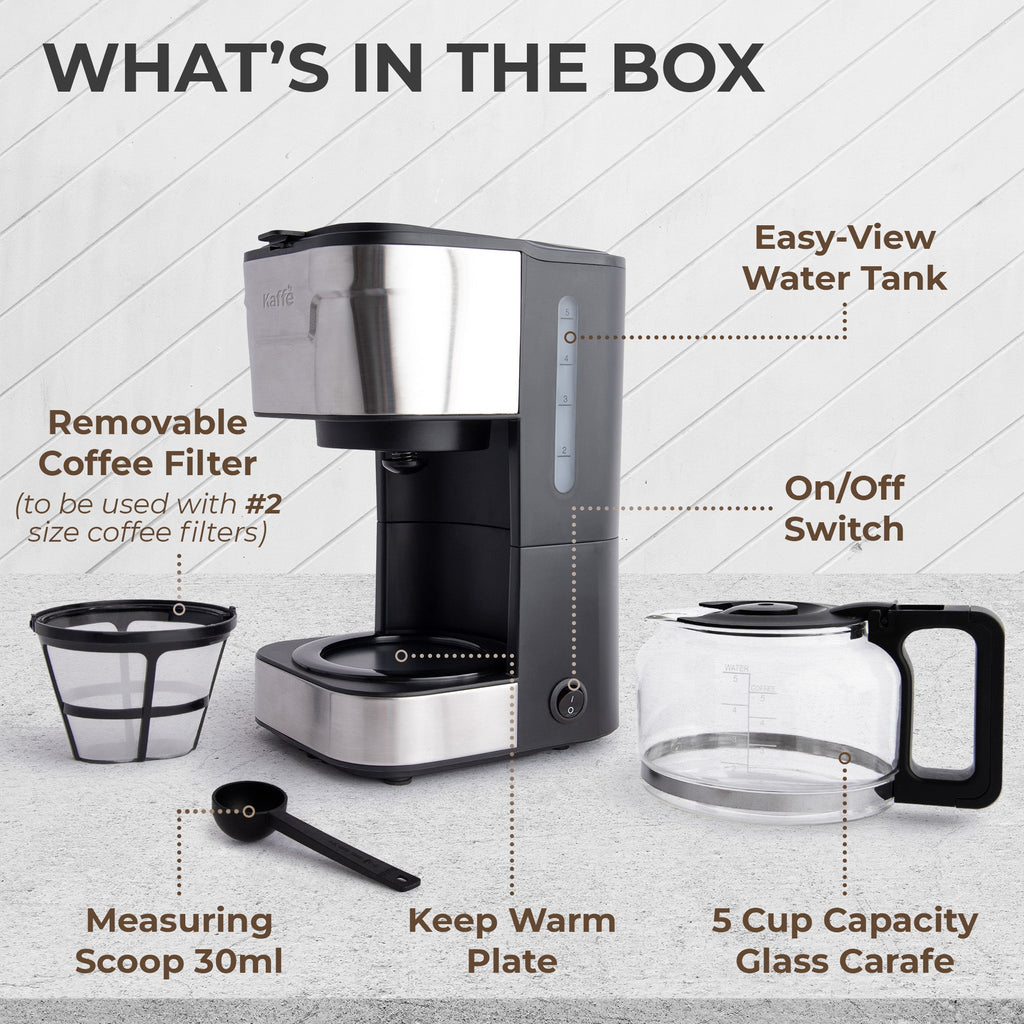 Coffee Maker (5-Cup) w/ Scoop, KFCM02