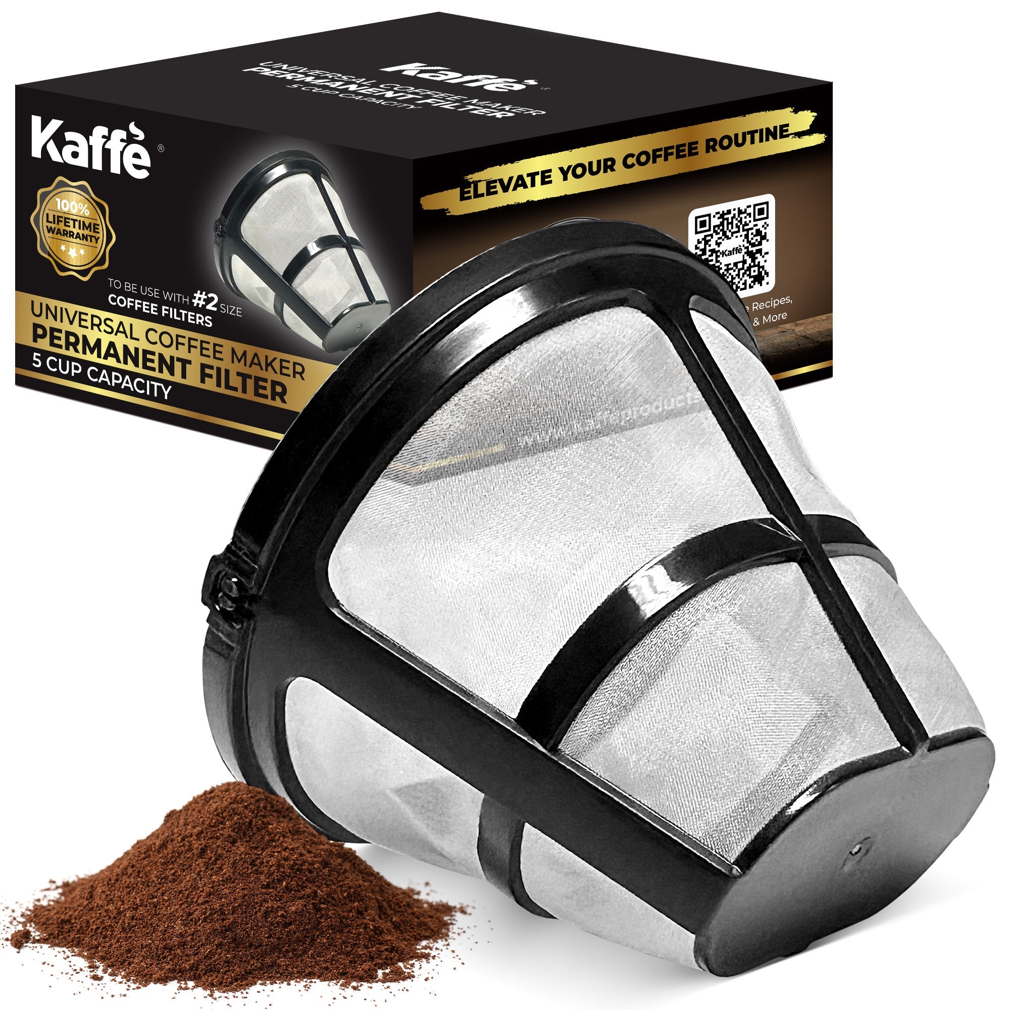 Universal Replacement Coffee Filter for 5-Cup Coffee Makers, KFPF05
